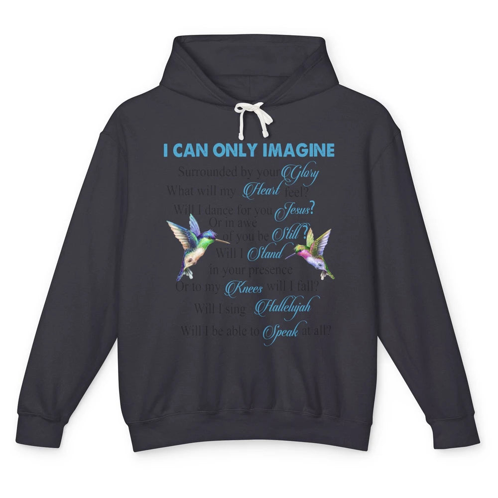 Hummingbirds Faith Jesus I Can Imagine Christian Religious Unisex Lightweight Hoodie