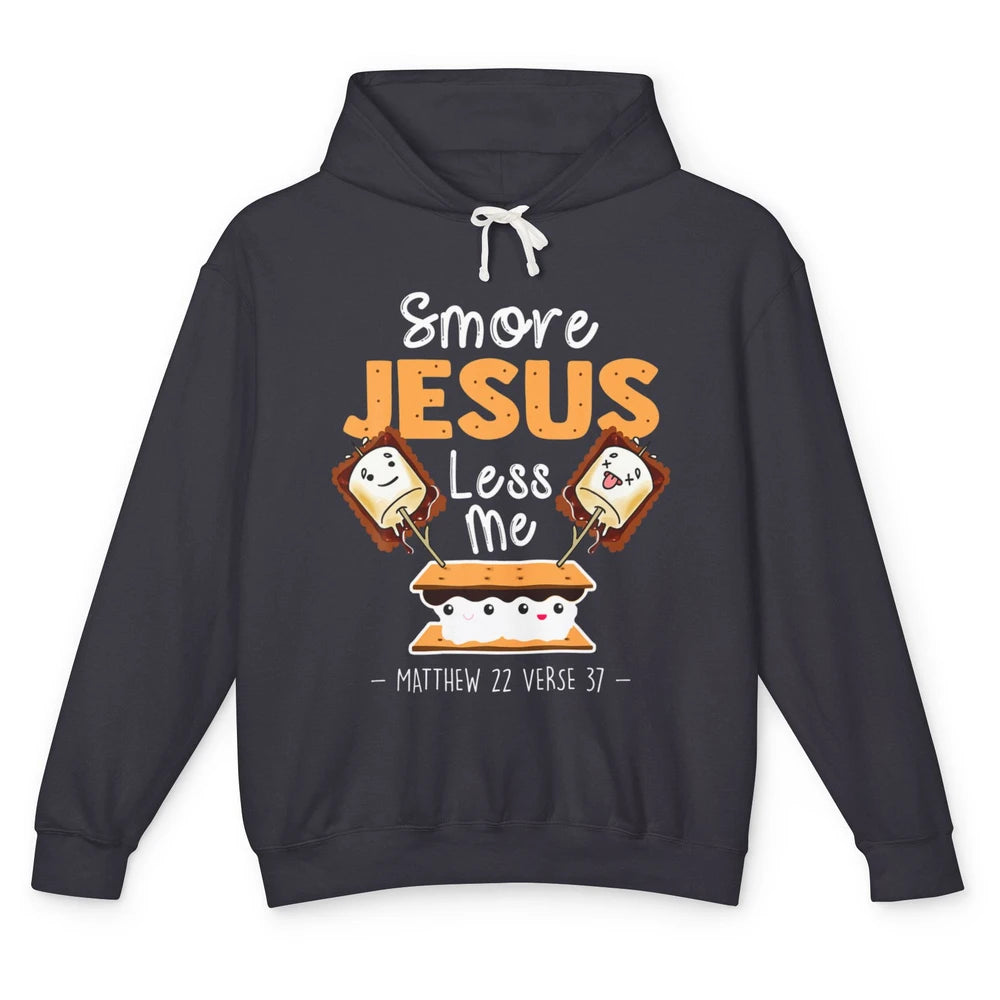 Smore Jesus Less Me Christian Pun Camping Camper Religion Unisex Lightweight Hoodie