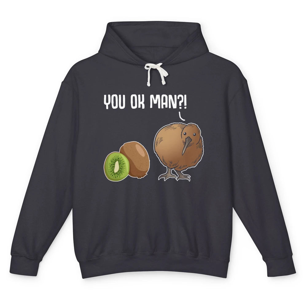 Funny Kiwi Joke Bird Fruit Animal You Ok Man Humor Sarcastic Unisex Lightweight Hoodie