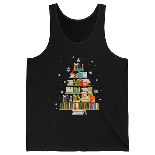 Funny Book Christmas Tree Book Reading Lovers Chritmas Gift Unisex Jersey Tank