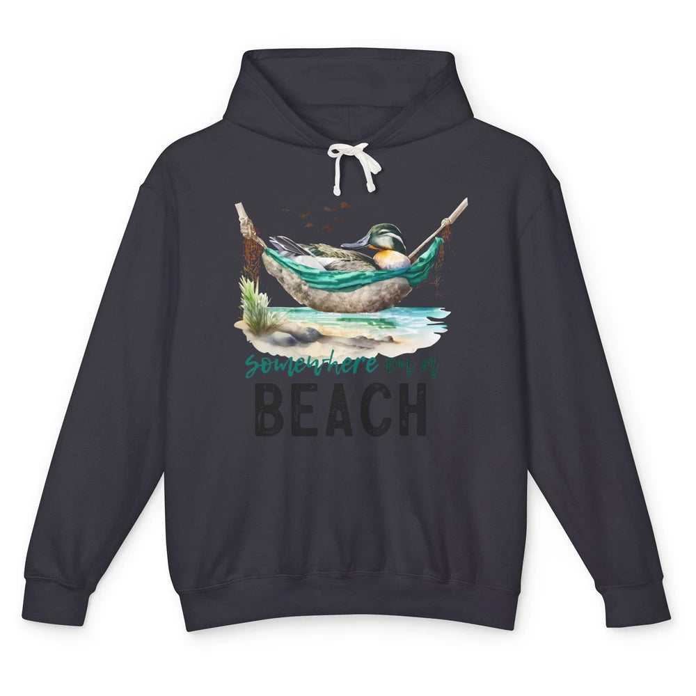 Mallard Duck Somewhere On A Beach Funny Duck Hunting Summer Unisex Lightweight Hoodie