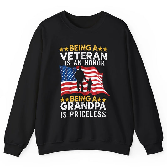 Being A Veteran Is An Honor Army Dad US Military Day Unisex Crewneck Sweatshirt