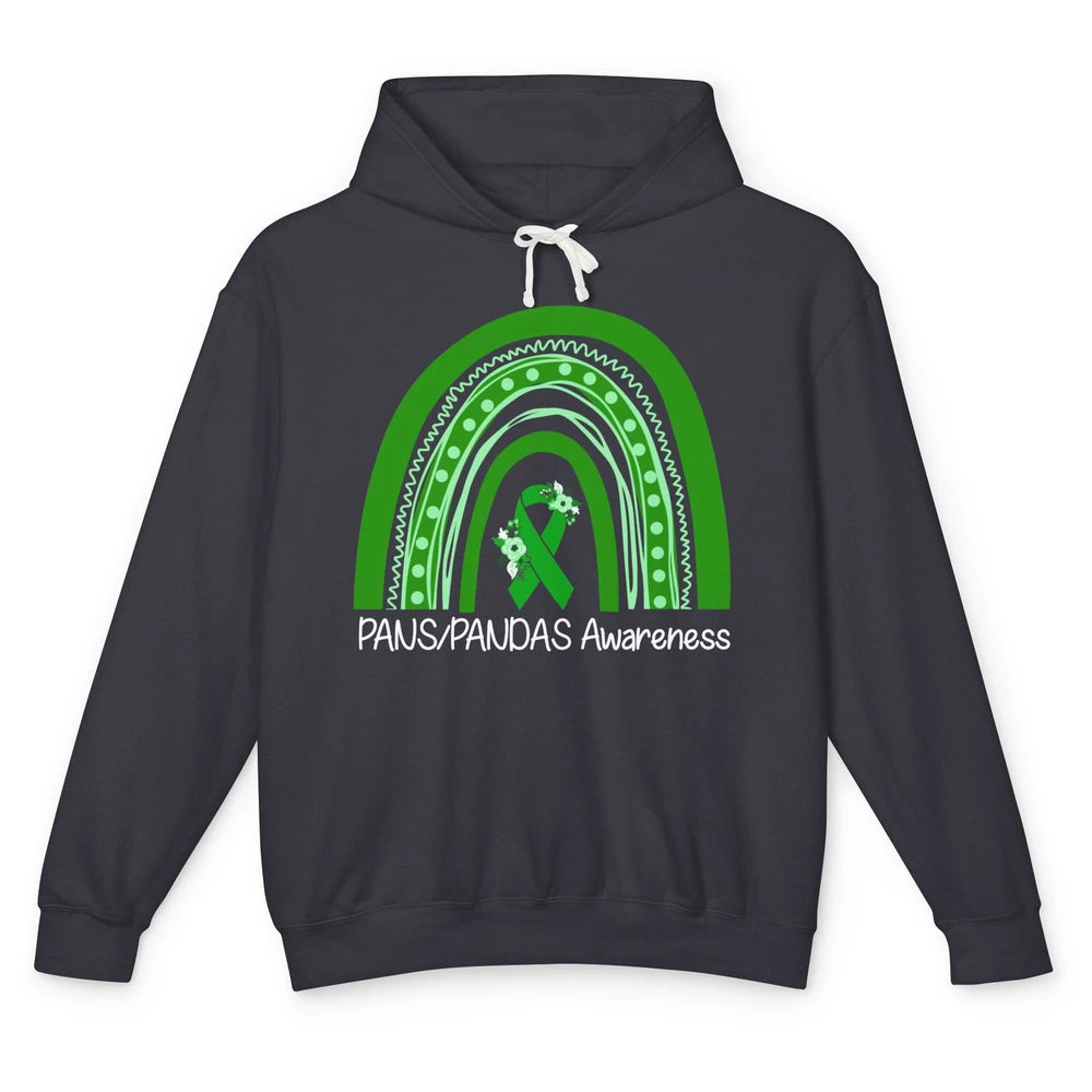 PANS/PANDAS Awareness Floral Green Ribbon Rainbow Pans Unisex Lightweight Hoodie