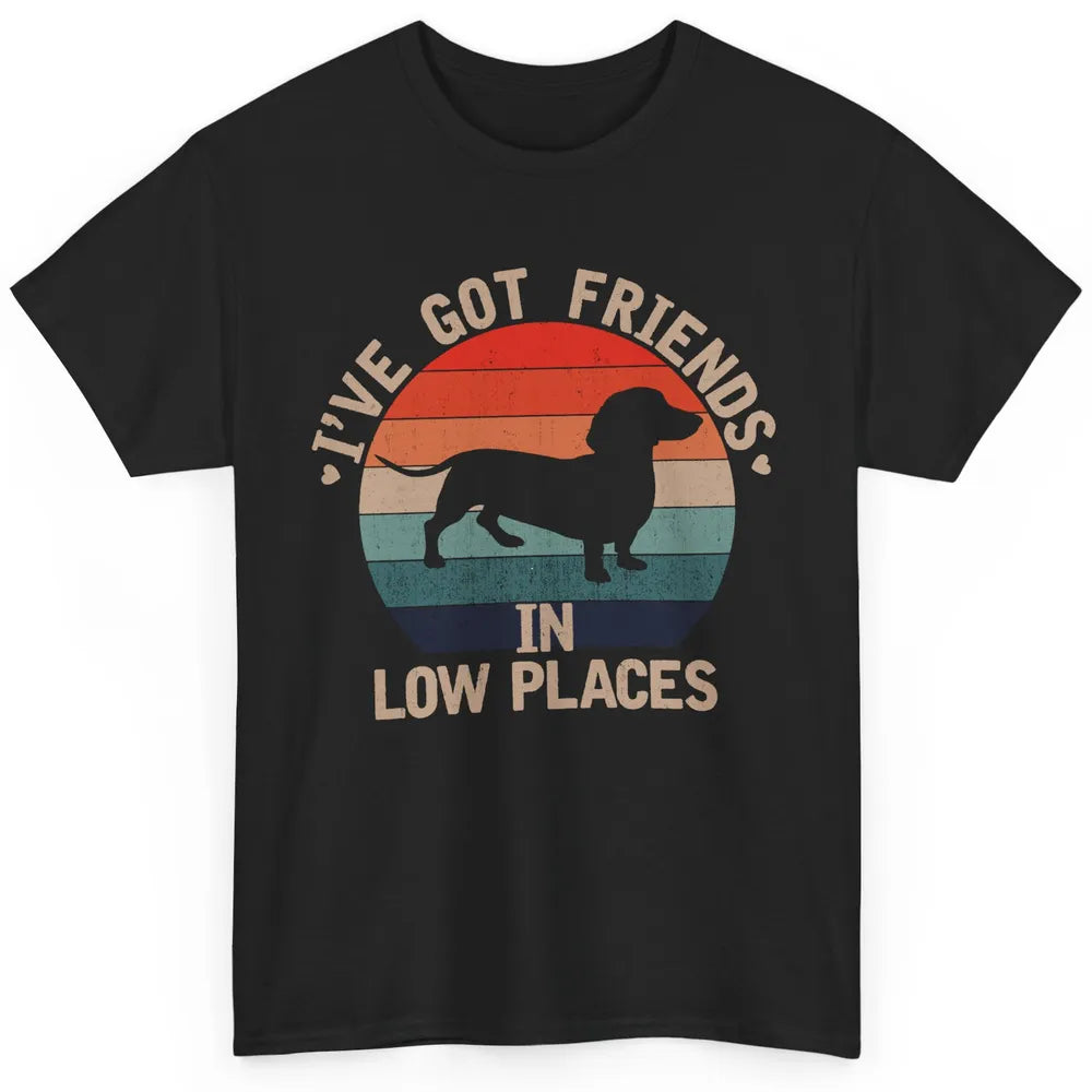 Vintage Funny Dachshund I've Got Friends In Low Places Classic Unisex T-Shirt