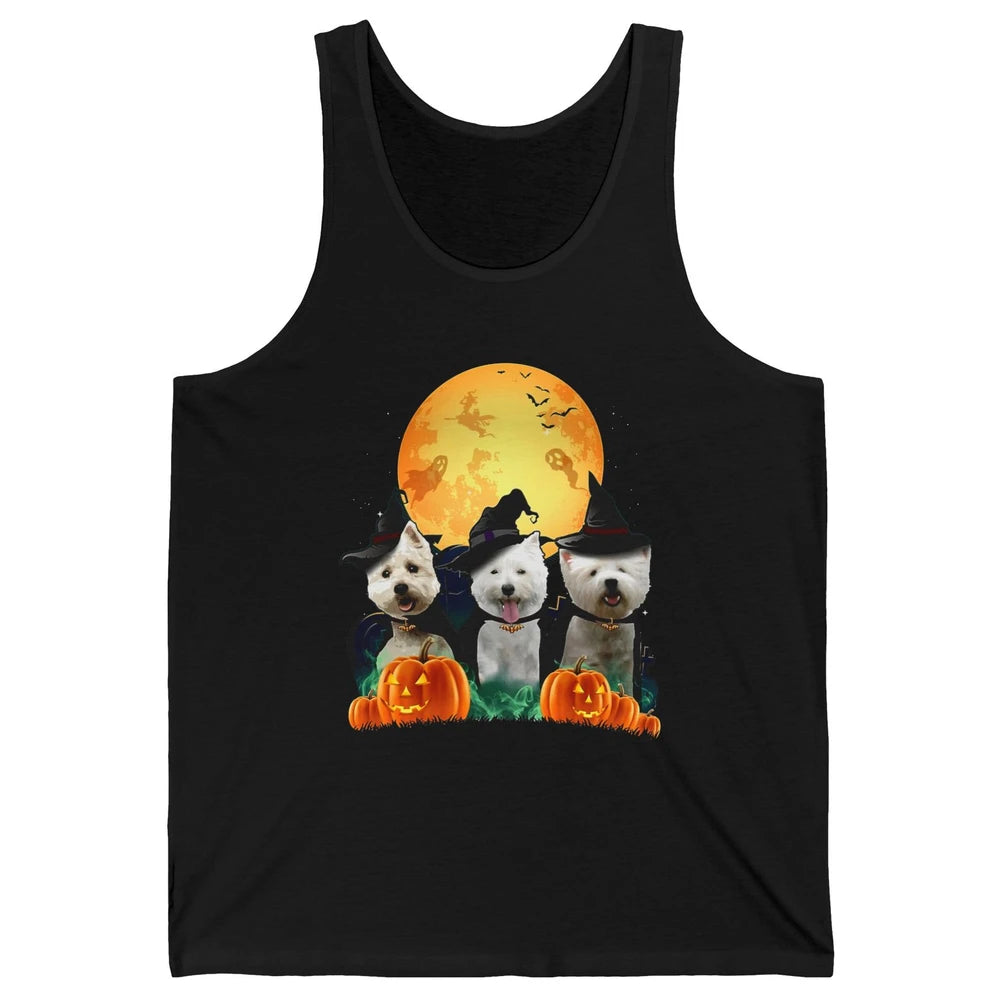 Westie Witch Pumpkin Jack-o-lantern Halloween Dog Mom Gift Unisex Jersey Tank