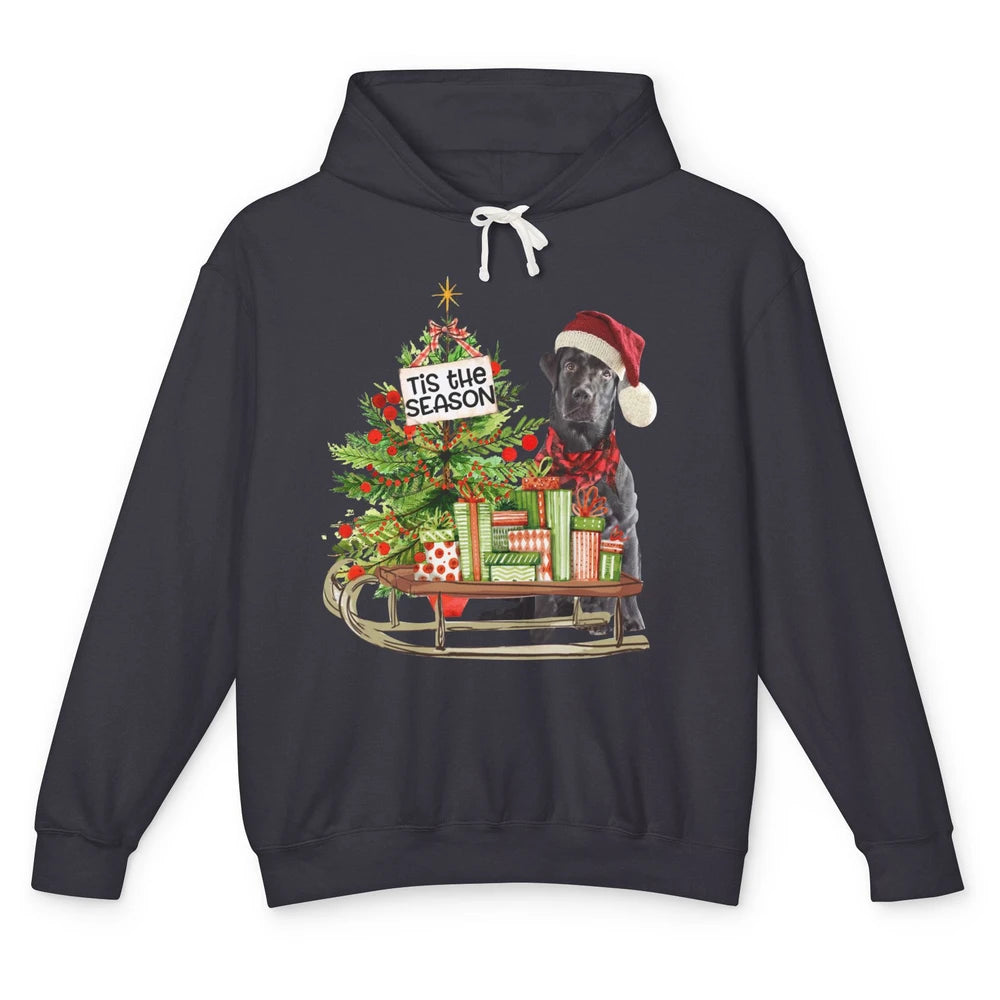 Black Labrador Christmas Tree Tis The Season Black Lab Mom Unisex Lightweight Hoodie