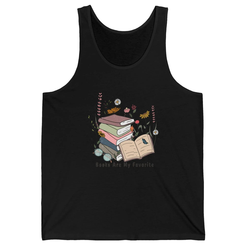 Vintage Books Are My Favorite Floral Bookish Reading Retro Unisex Jersey Tank