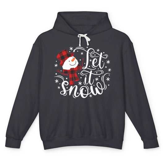 Funny Snowman Let It Snow Snowflakes Holiday Merry Christmas Unisex Lightweight Hoodie