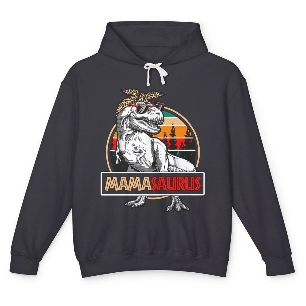 Mamasaurus Dinosaur Mom Vintage Leopard Bandana Mother Gift Unisex Lightweight Hoodie