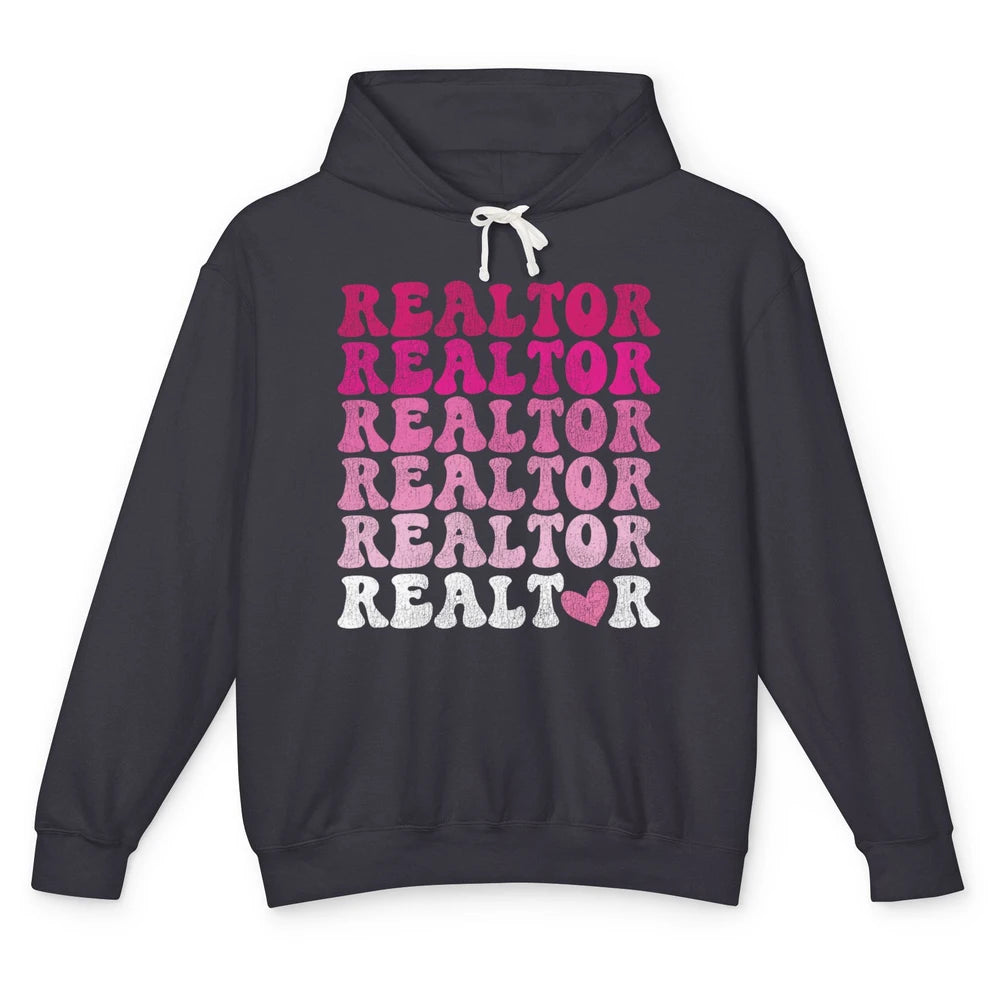 Real Estate Heart Wife Life Pink Realtor Women Close Deal Unisex Lightweight Hoodie