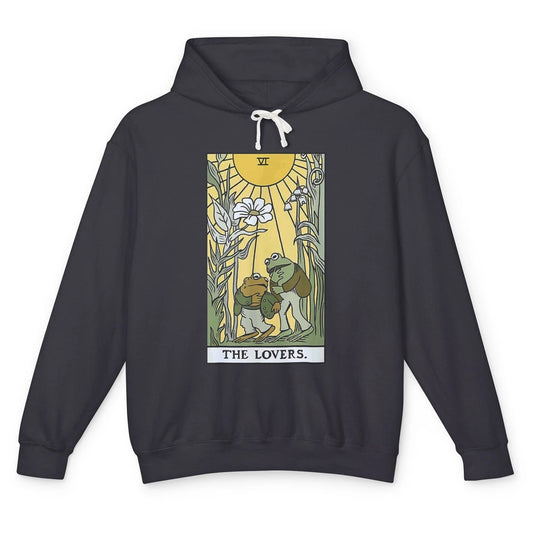 The Lovers Frog Toad Tarot Card Mystic Cottagecore Halloween Unisex Lightweight Hoodie