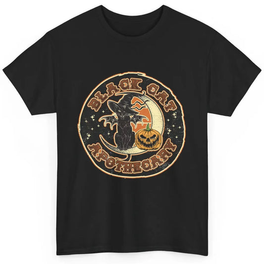 Black Cat Apothecary Cat Witch Pumpkin Halloween Costume Classic Unisex T-Shirt