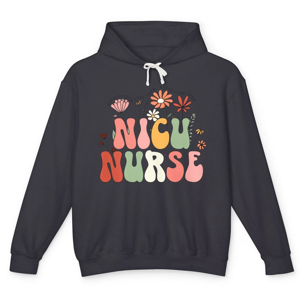 NICU Nurse Wildflower Neonatal Nurse Baby Nurse Appreciation Unisex Lightweight Hoodie