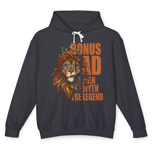 Vintage Lion Bonus Dad The Man The Myth The Legend Dad Gift Unisex Lightweight Hoodie