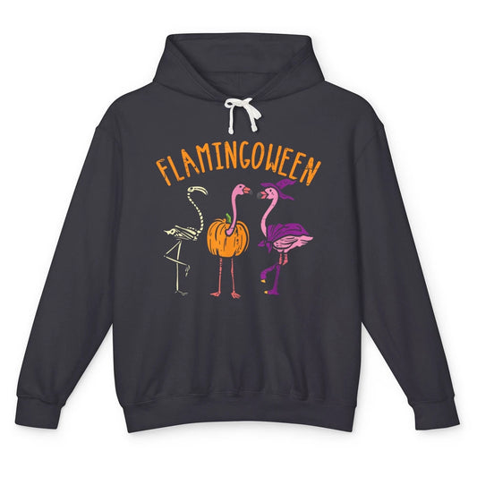 Funny Witch Flamingo Pumpkin Skeleton Halloween Spooky Boo Unisex Lightweight Hoodie