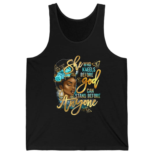 Black Girl She Who Kneels Before God Christian Afro Women Unisex Jersey Tank