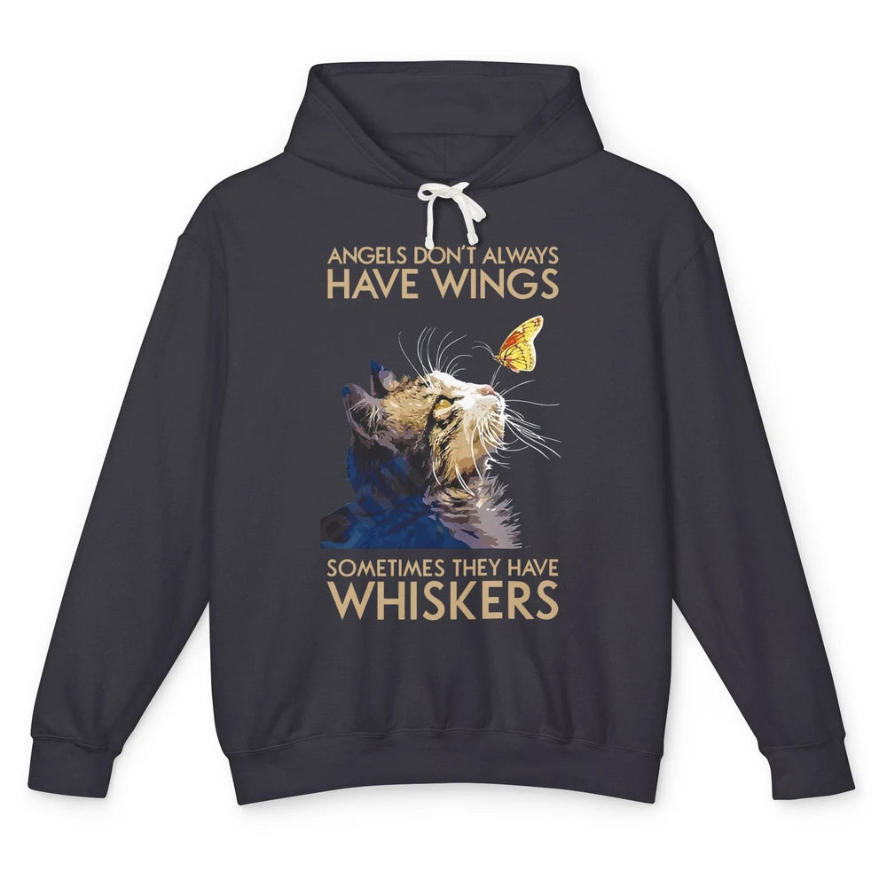 Angels Don't Always Have Wings Sometimes They Have Whiskers Unisex Lightweight Hoodie