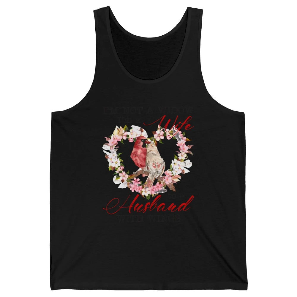 Cardinal Husband In Heaven I'm Not Widow Angel Loving Memory Unisex Jersey Tank