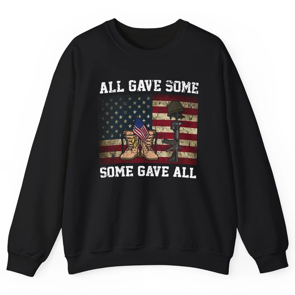 Retro US Veteran All Gave Some Some Gave All Memorial Day Unisex Crewneck Sweatshirt