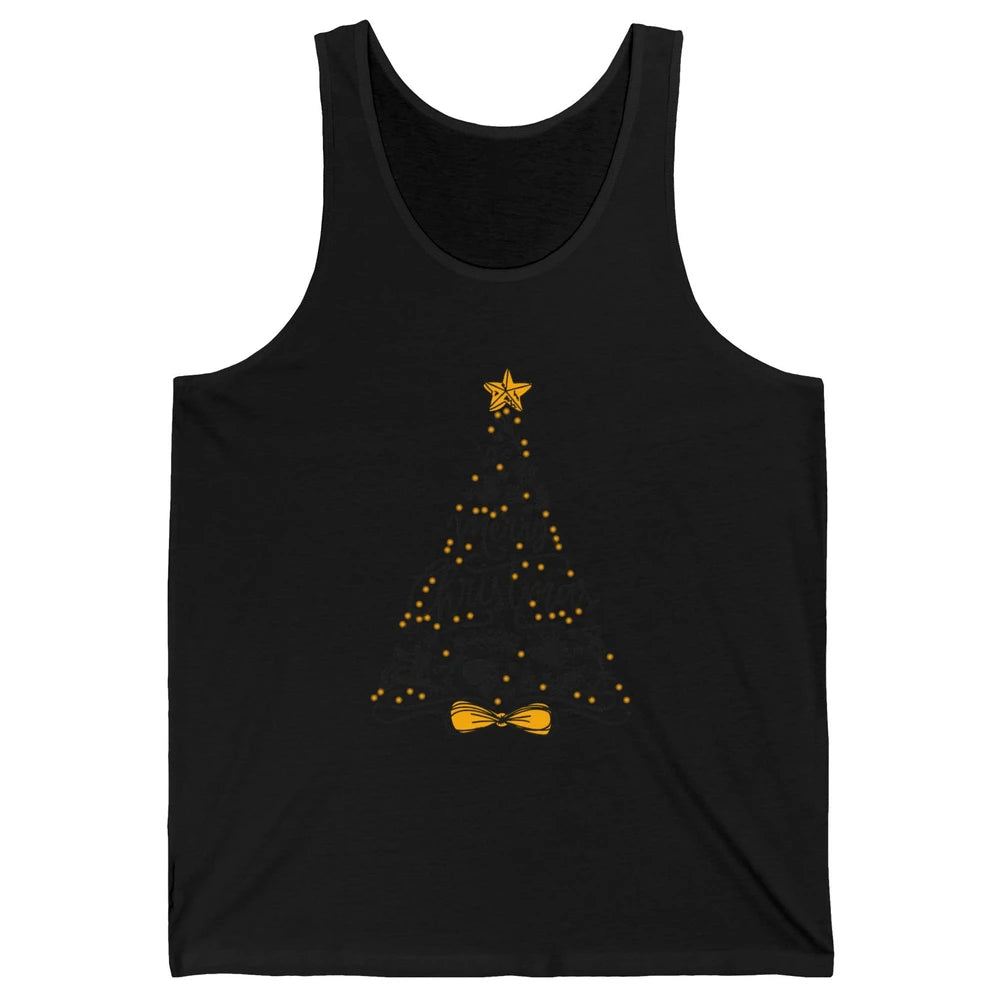 Funny Sewing Merry Christmas Tree Quilting Symbols Christmas Unisex Jersey Tank