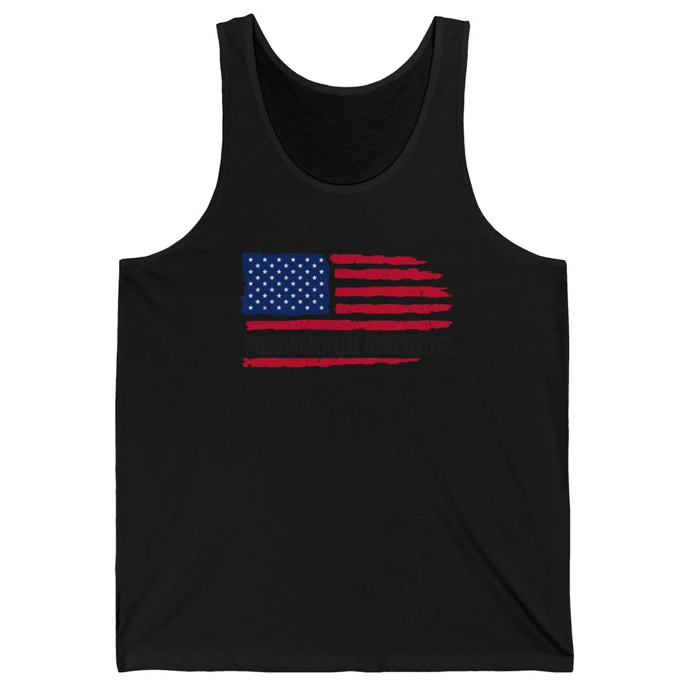 US Flag Unapologetically Conservative July 4th US Patriots Unisex Jersey Tank