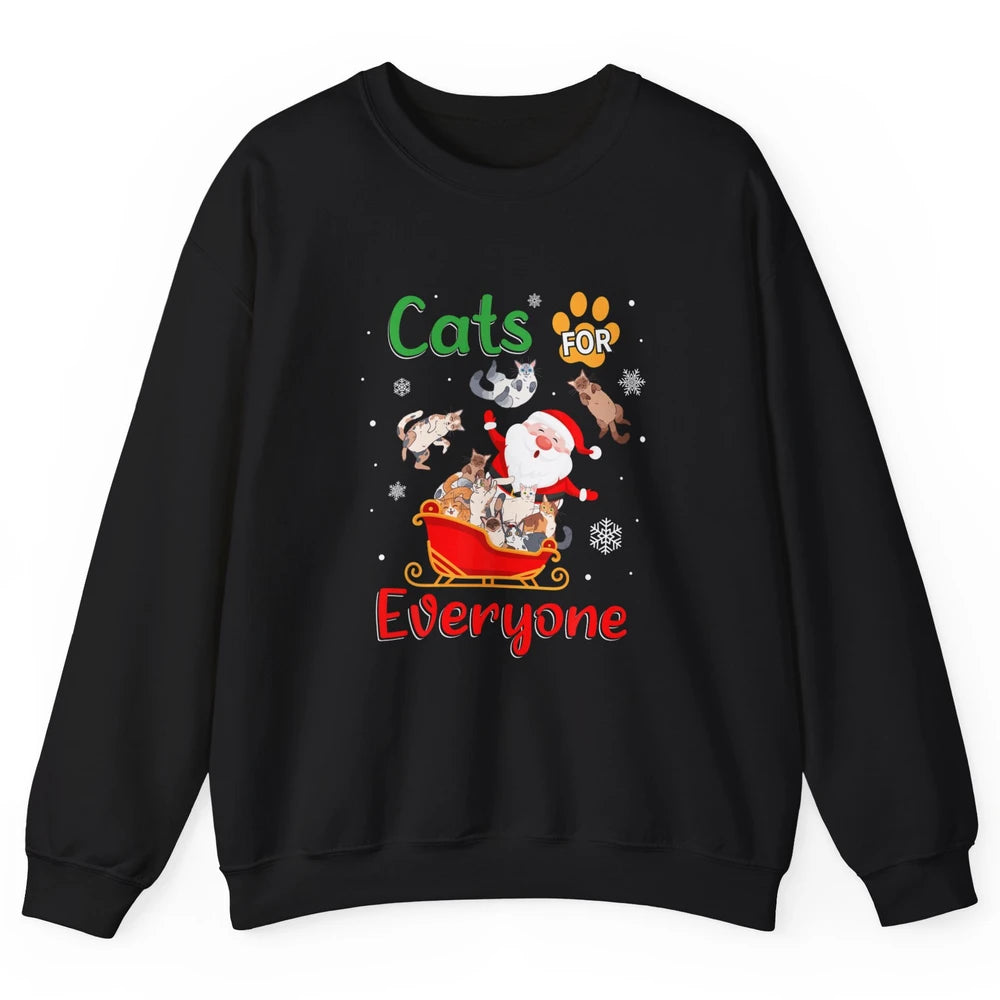 Merry Christmas Cats For Everybody Reindeer Xmas Santa Claus Unisex Crewneck Sweatshirt