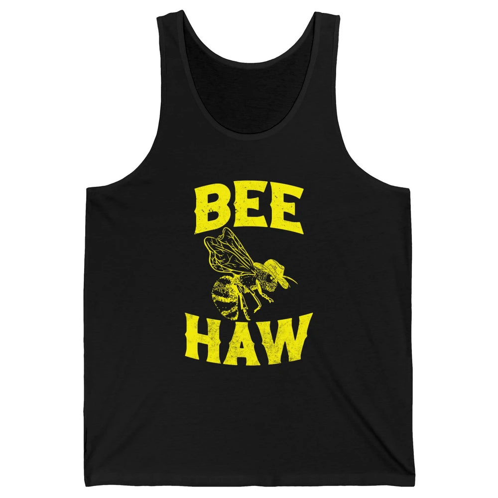 Western Country Bee Haw Retro Cowboy Hat Rodeo Howdy Vintage Unisex Jersey Tank