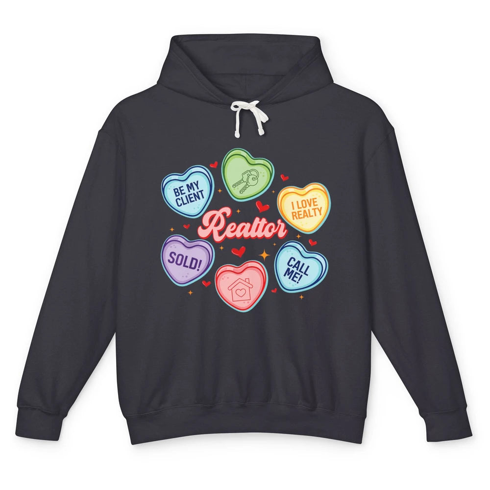 Heart Candy Valentines Day Funny Real Estate Be Mine Realtor Unisex Lightweight Hoodie