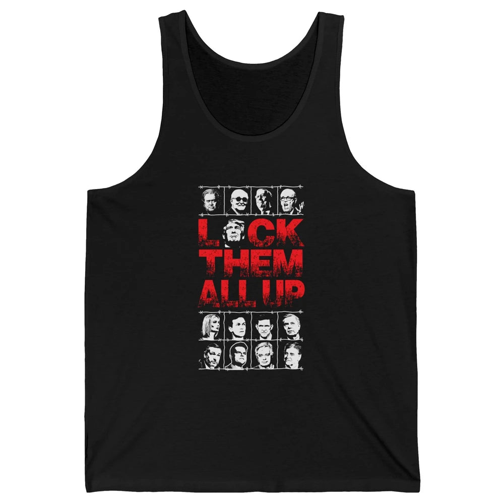 Anti Donald Trump Lock Them All Up Vote Democrat Biden 2024 Unisex Jersey Tank