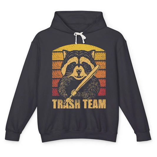 Vintage Raccoon Trash Team Trashed Panda Lovers Gift Unisex Lightweight Hoodie