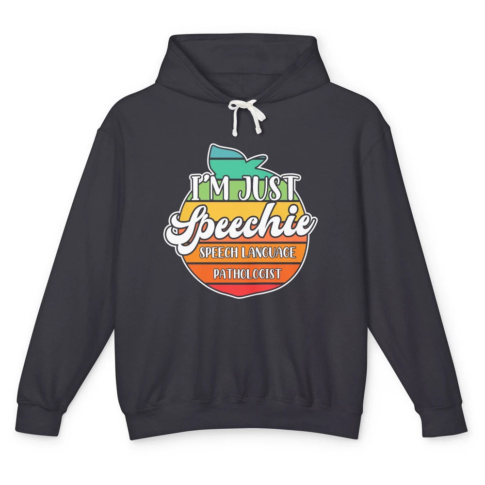 Just Speechie Peach Speech Language Pathologist Sped Retro Unisex Lightweight Hoodie