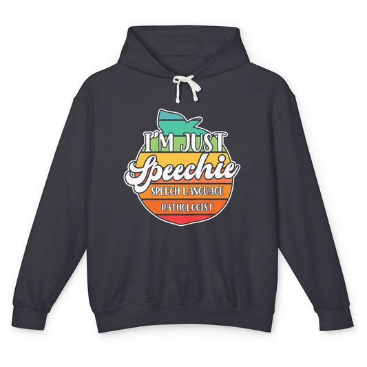 Just Speechie Peach Speech Language Pathologist Sped Retro Unisex Lightweight Hoodie