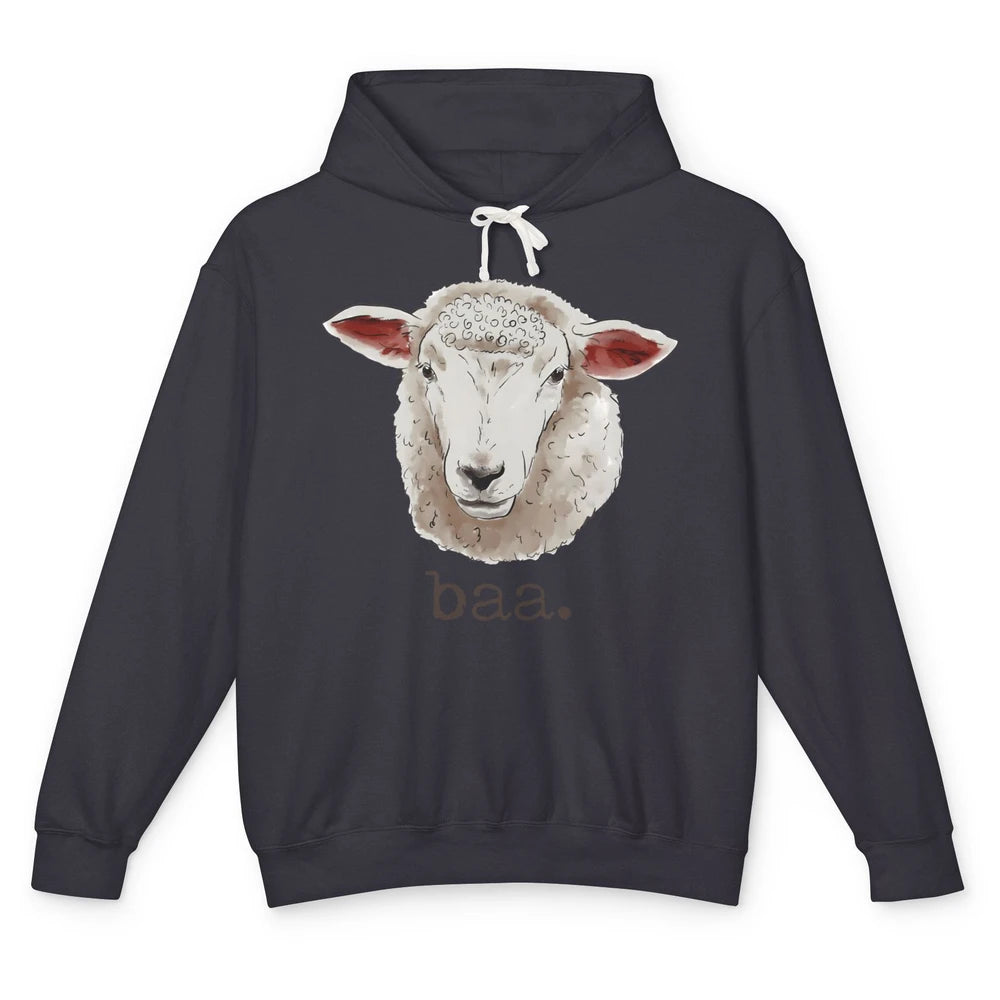 Cute Sheep Baa Baa Farm Animal Owner Sheep Lovers Farm Gift Unisex Lightweight Hoodie