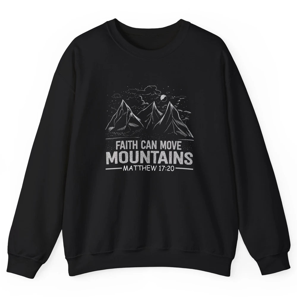 Vintage Faith Move Mountains Bible Verse Jesus Christian God Unisex Crewneck Sweatshirt