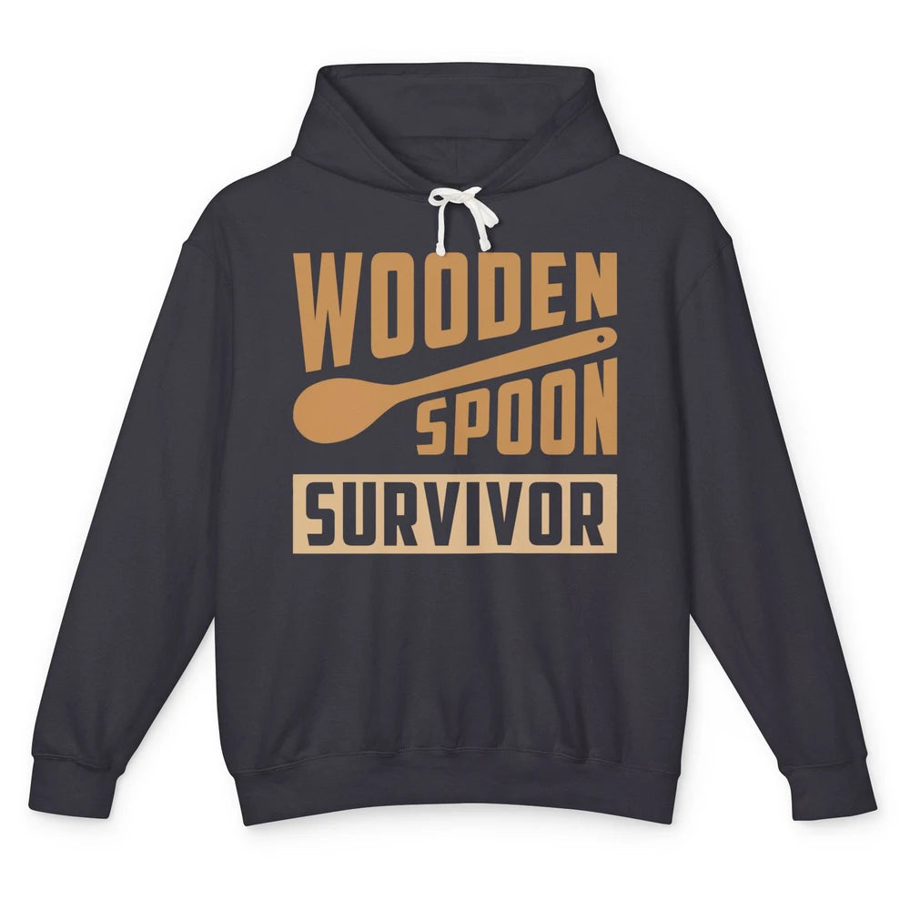 Wooden Spoon Survivor Proud Adult Humorous Kids Gift Unisex Lightweight Hoodie