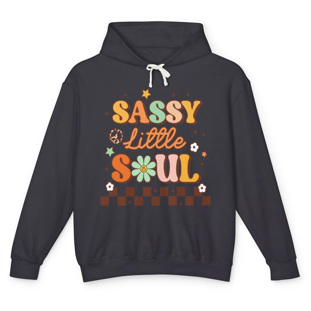 Sassy Little Soul Retro 60s Groovy Hippie Daisy Peace Boho Unisex Lightweight Hoodie