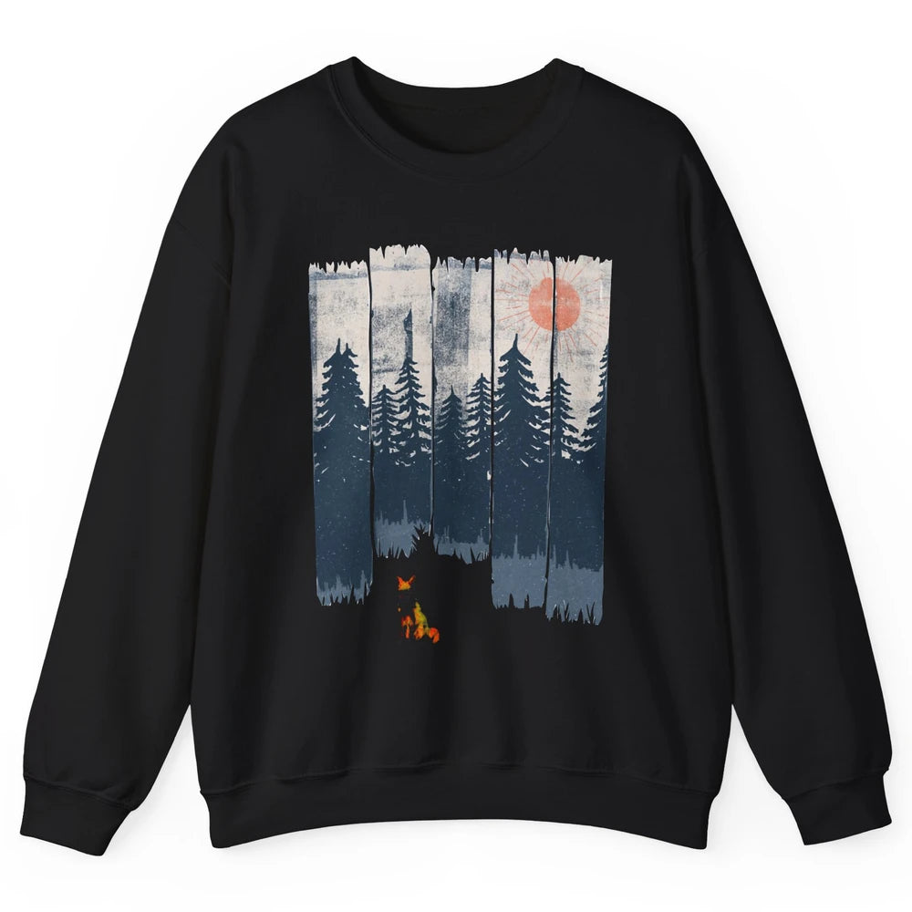 A Fox In The Wild Nature Sunset Wildlife In The Wilderness Unisex Crewneck Sweatshirt