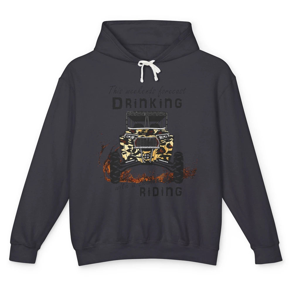 Leopard UTV Weekend Forecast Drinking Offroad Riding SXS Mud Unisex Lightweight Hoodie