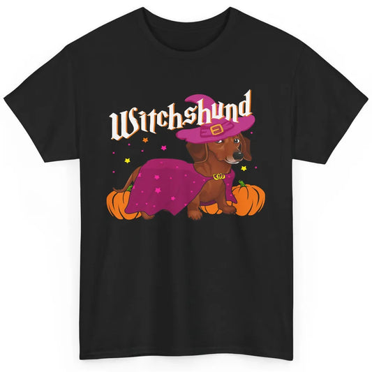 Dachshund Dog Witch Boo Moon Pumpkin Halloween Spooky Season Classic Unisex T-Shirt