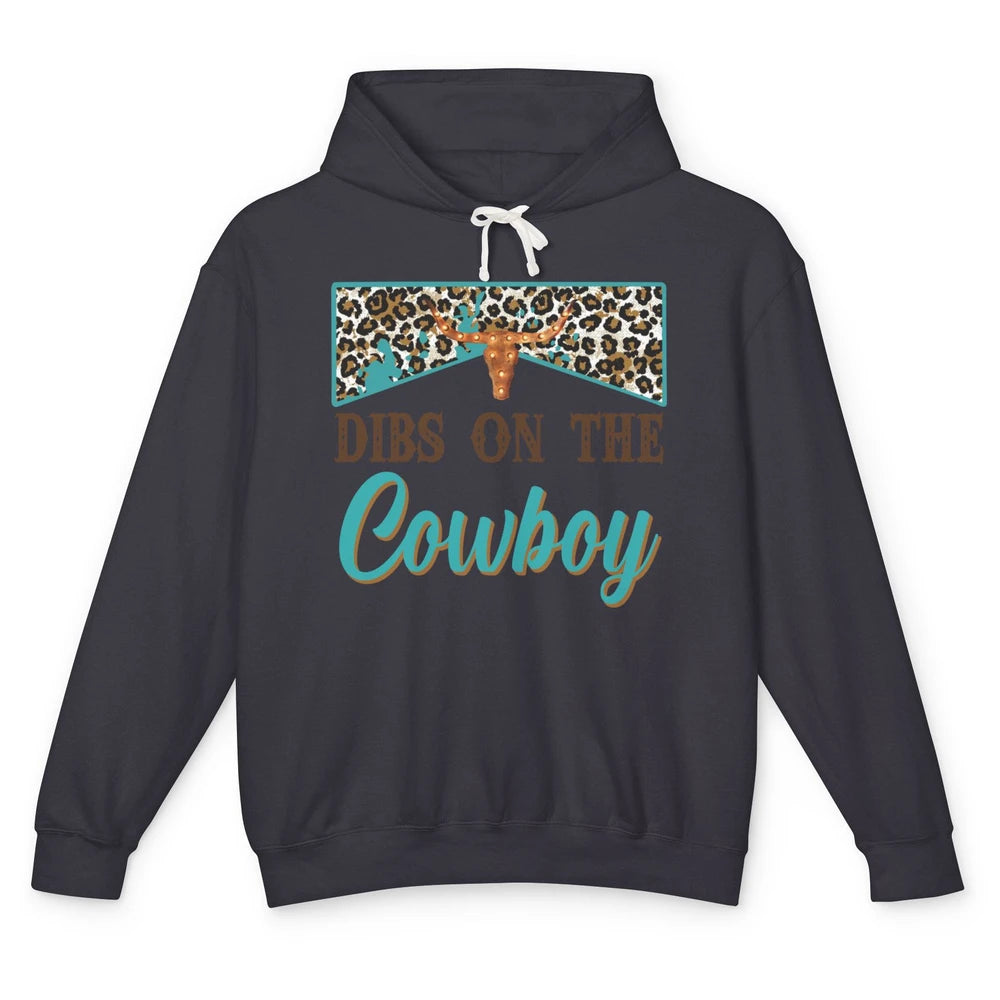 Leopard Bull Skull Dibs On The Cowboy Western Country Cowboy Unisex Lightweight Hoodie