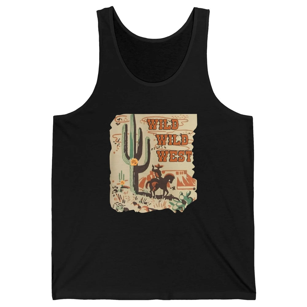 Wild West Cowboy Cactus Rodeo Western Retro Horse Vintage Unisex Jersey Tank