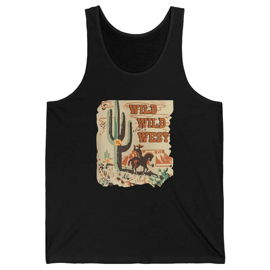 Wild West Cowboy Cactus Rodeo Western Retro Horse Vintage Unisex Jersey Tank