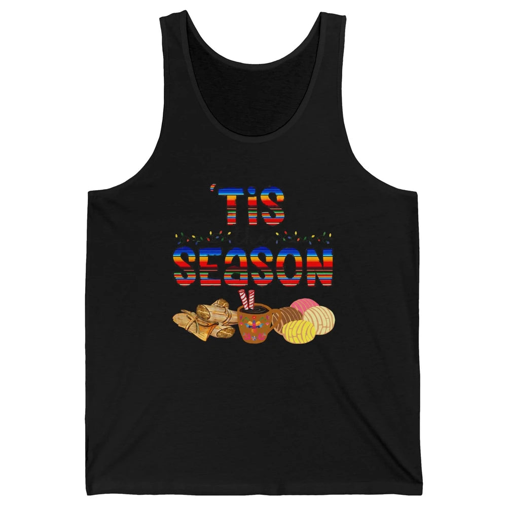 Tis The Season Mexican Christmas Concha Tamale Sweet Bread Unisex Jersey Tank