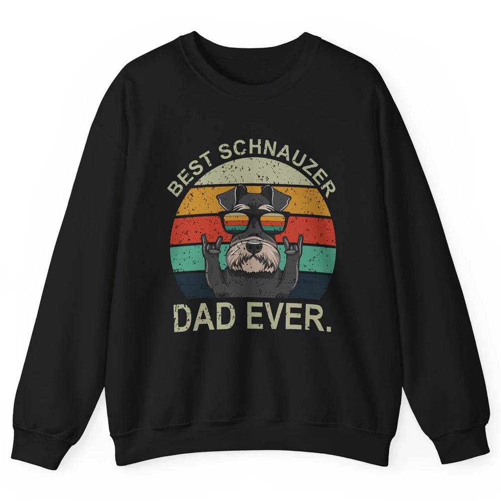 Vintage Sunset Best Schnauzer Dad Ever Father's Day Unisex Crewneck Sweatshirt