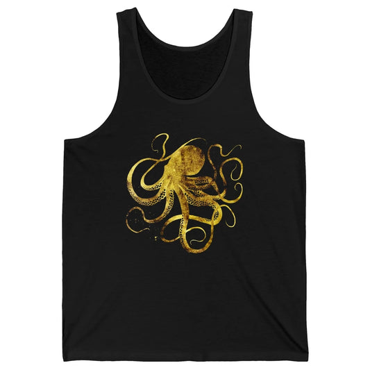 Squid Optical Illusion Octopus Japanese Calligraphy Gyotaku Unisex Jersey Tank