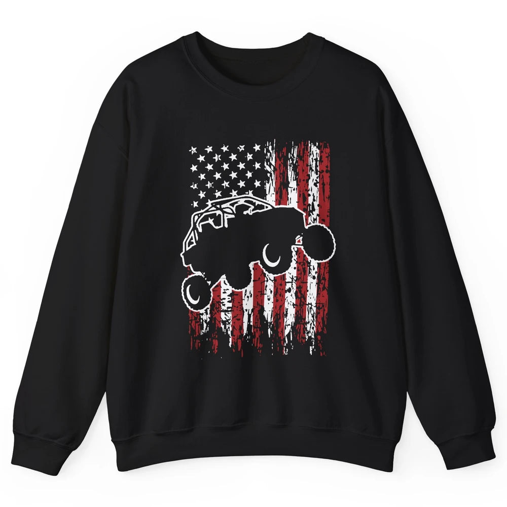 US Flag ATV Side By Side Rider UTV July 4th Offroad Riding Unisex Crewneck Sweatshirt