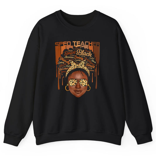 Black Woman Sped Teacher Afro Melanin Special Education SLP Unisex Crewneck Sweatshirt