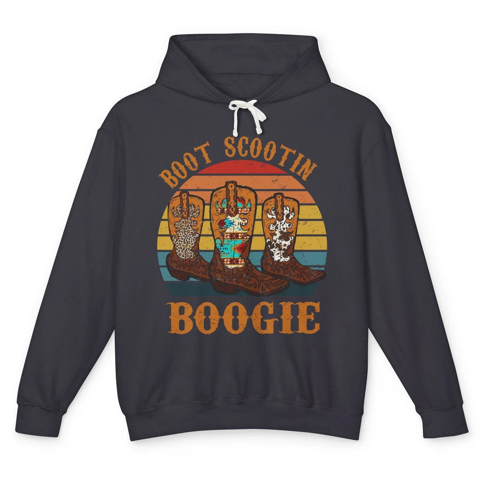 Vintage Cowboy Boots Scooting Boogie Western Country Cowgirl Unisex Lightweight Hoodie