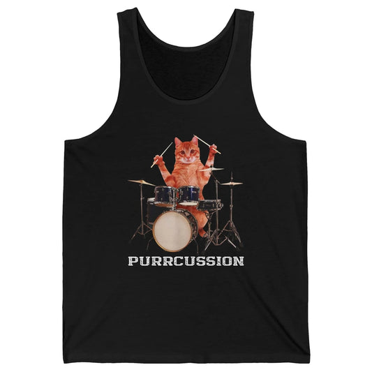 Cat Drummer Purrcussion I Destroy Silence Percussionist Drum Unisex Jersey Tank