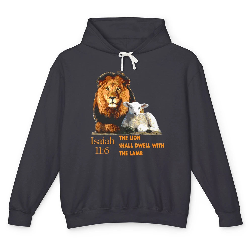 Lamb Lion Bible Verse Spiritual God Jesus Christ Christian Unisex Lightweight Hoodie